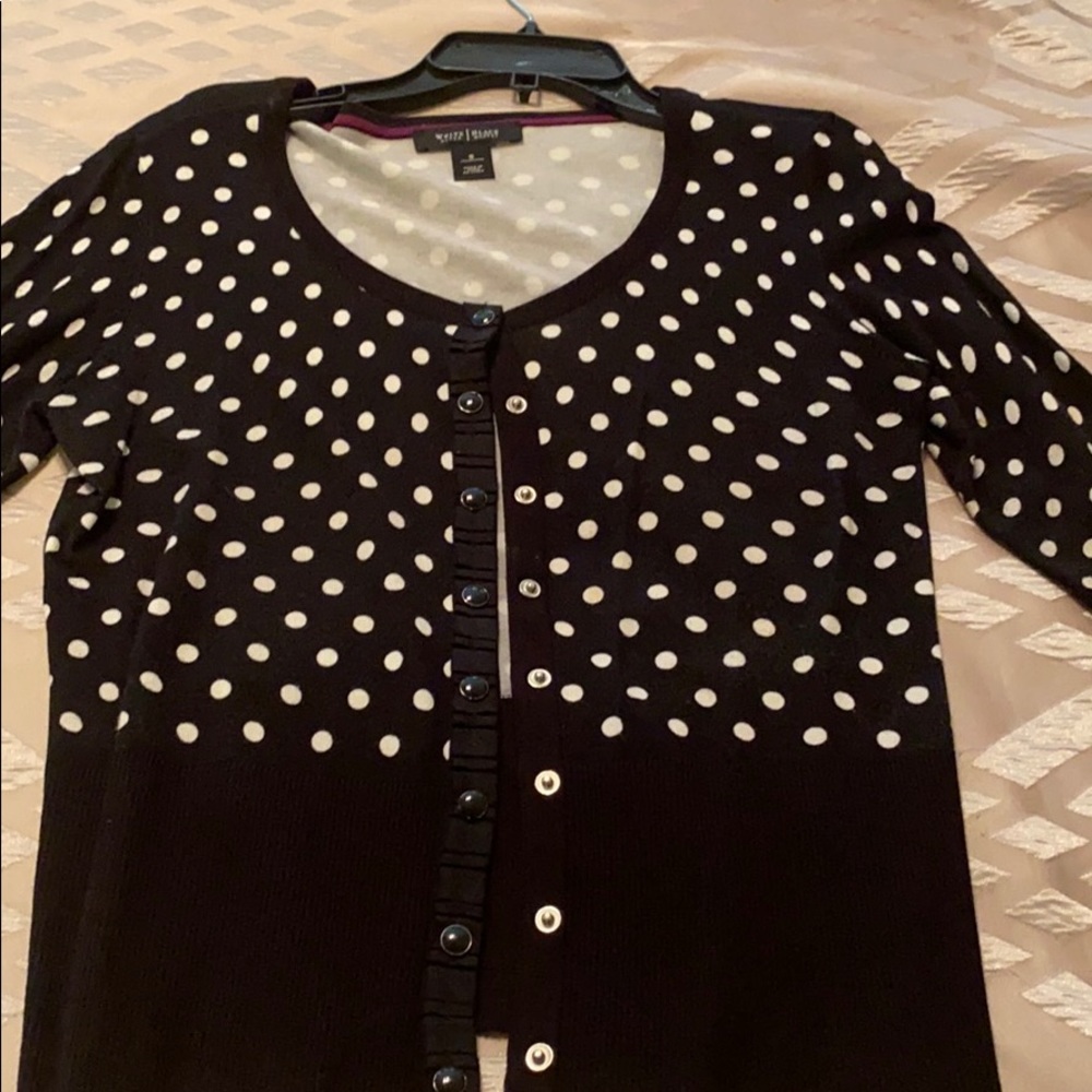 White house black market polkadotted sweater